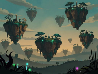 Snowdrift Protocol - indie puzzle exploration game with bioluminescent floating islands